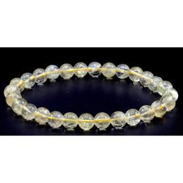 Pulsera 6mm Cuarzo Citrino perlas
